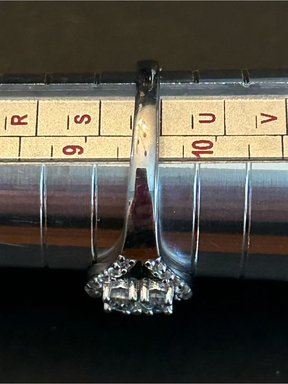 JTV 1.10CTW Oval Strontium Titanate & White Zircon 925 Sterling Silver Ring Sz10